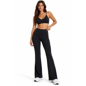 Victoria Secret Black Foldover Waist bootcut medium Long 34 Inseam